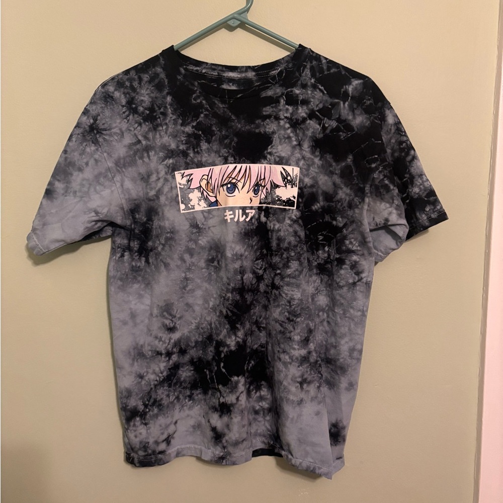 HunterxHunter Black and Gray Tie-Dye T-Shirt